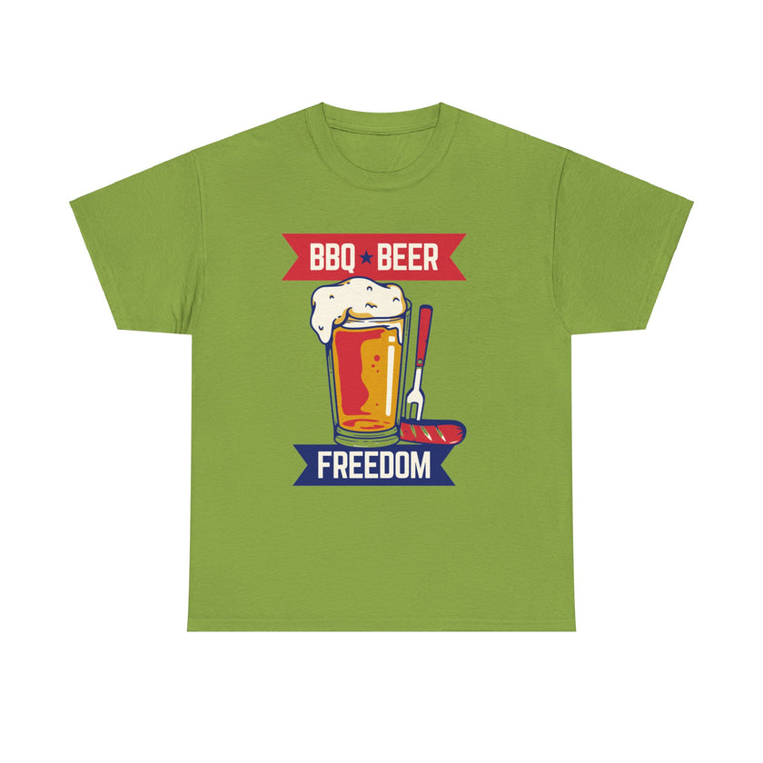 BBQ, Beer & Freedom - Unisex Heavy Cotton Tee