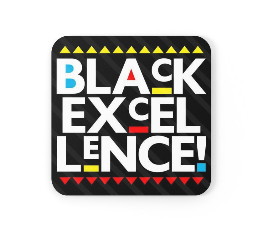 "Black excellence" Corkwood Coaster Set