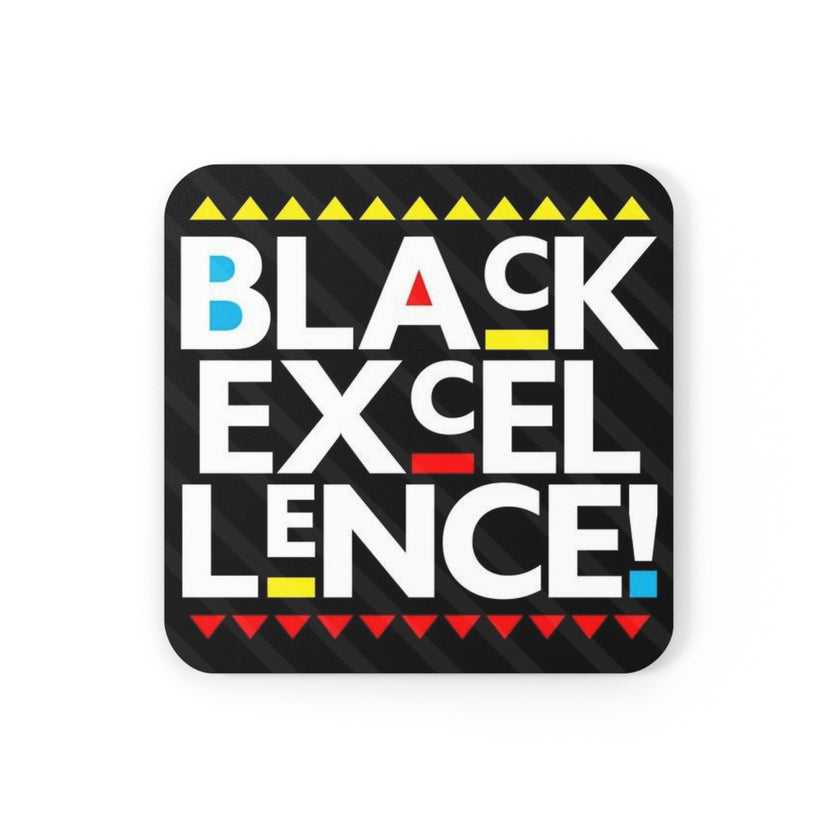 "Black excellence" Corkwood Coaster Set