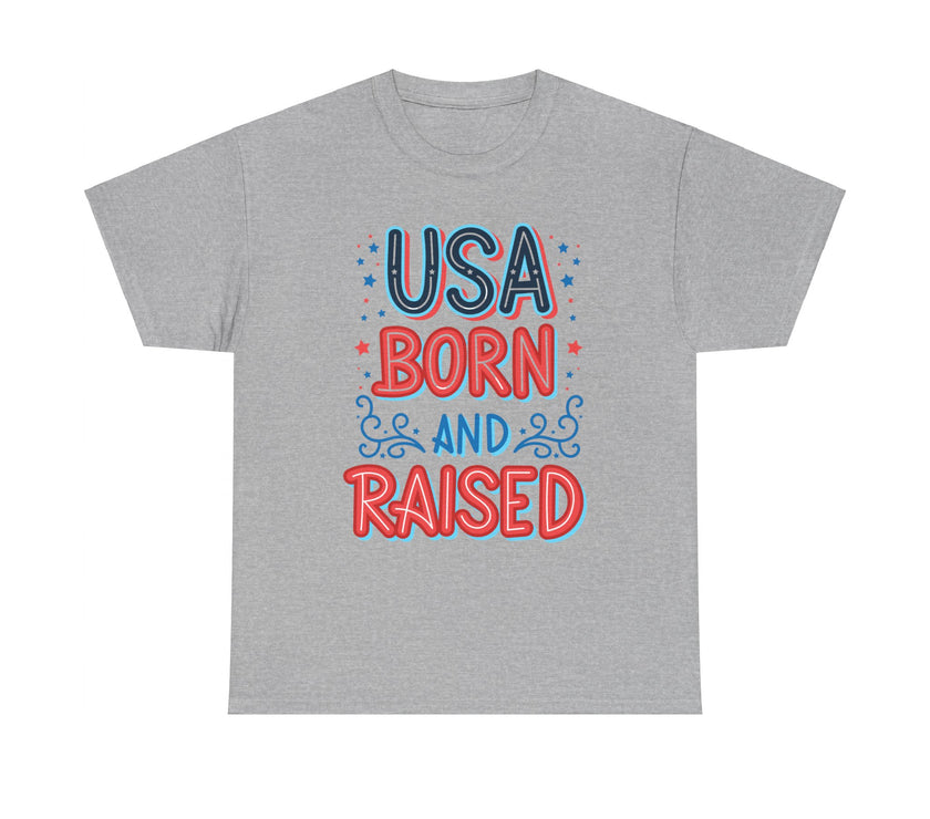 USA Born and Raised - Unisex Heavy Cotton Tee