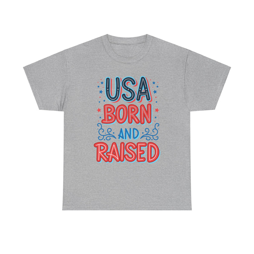 USA Born and Raised - Unisex Heavy Cotton Tee