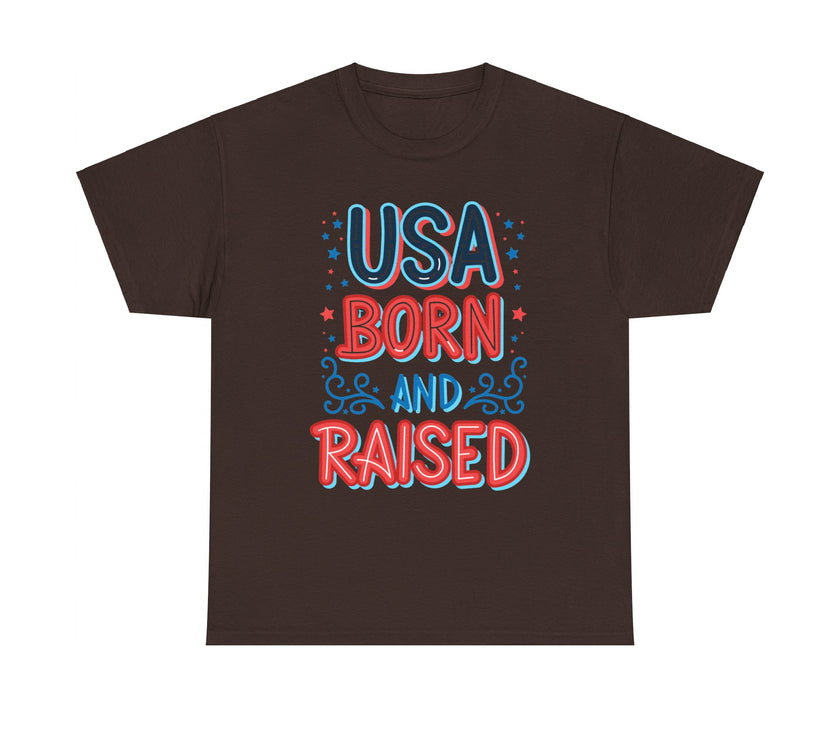 USA Born and Raised - Unisex Heavy Cotton Tee