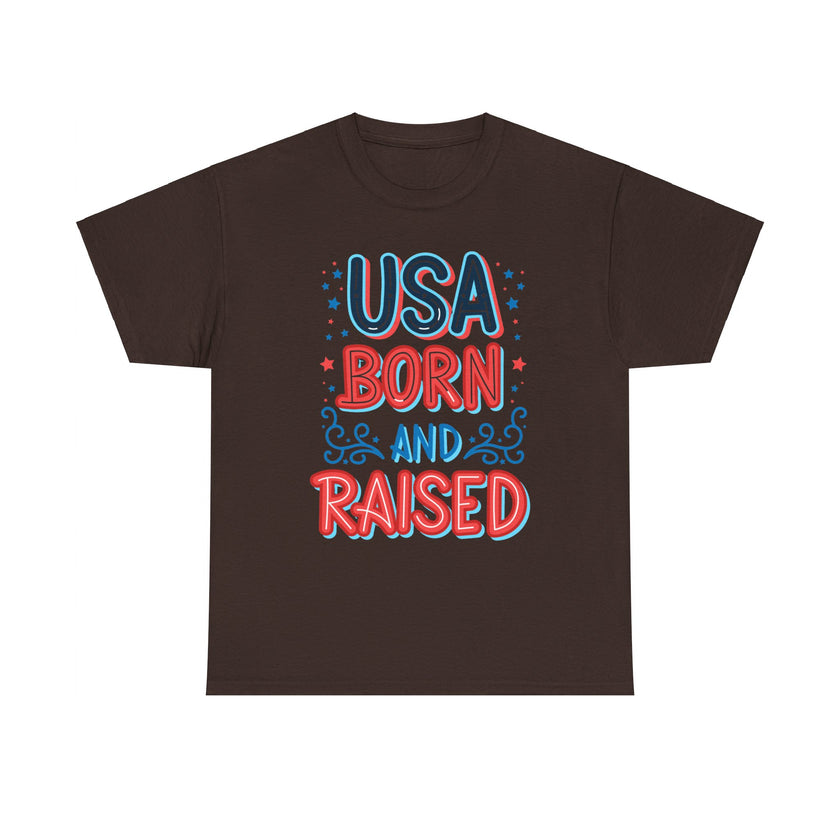 USA Born and Raised - Unisex Heavy Cotton Tee