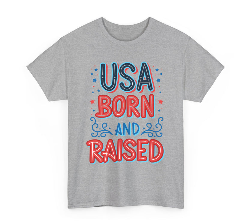 USA Born and Raised - Unisex Heavy Cotton Tee