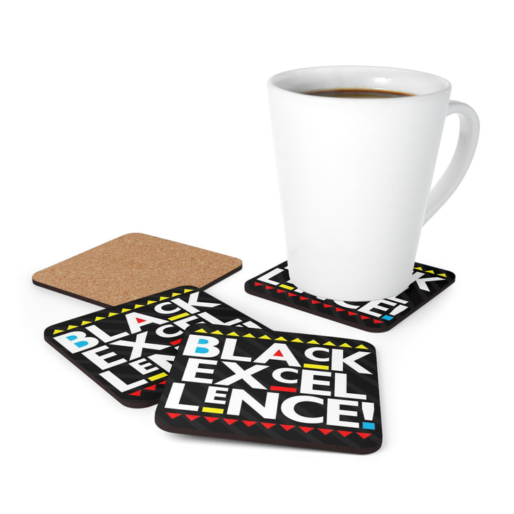 "Black excellence" Corkwood Coaster Set