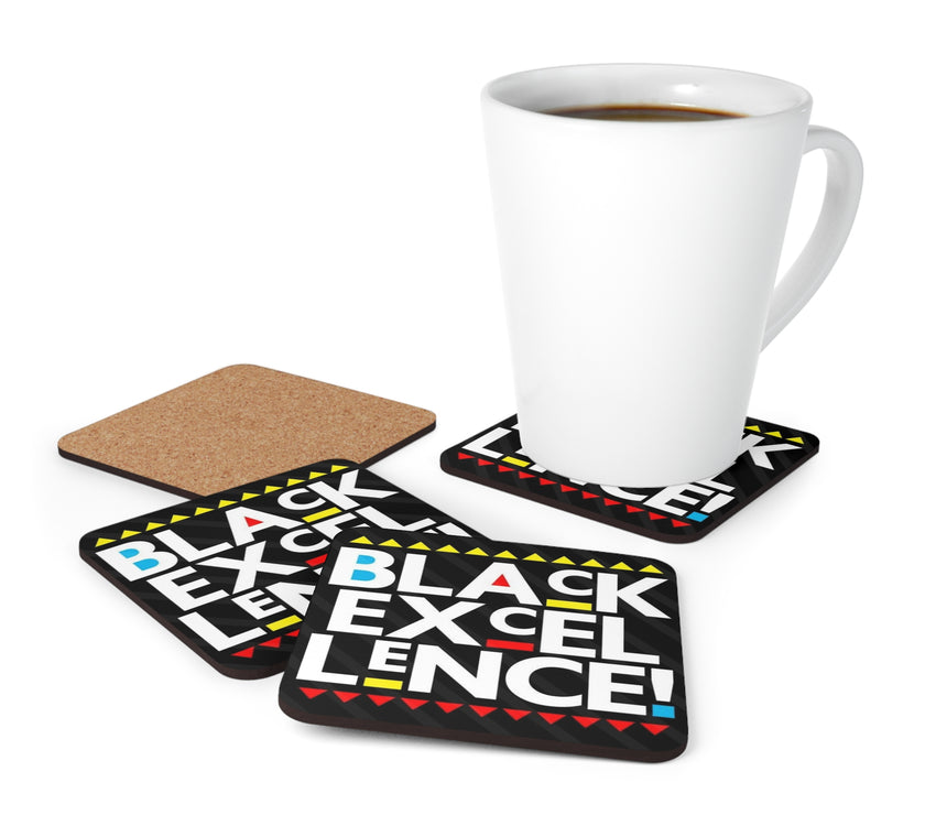 "Black excellence" Corkwood Coaster Set