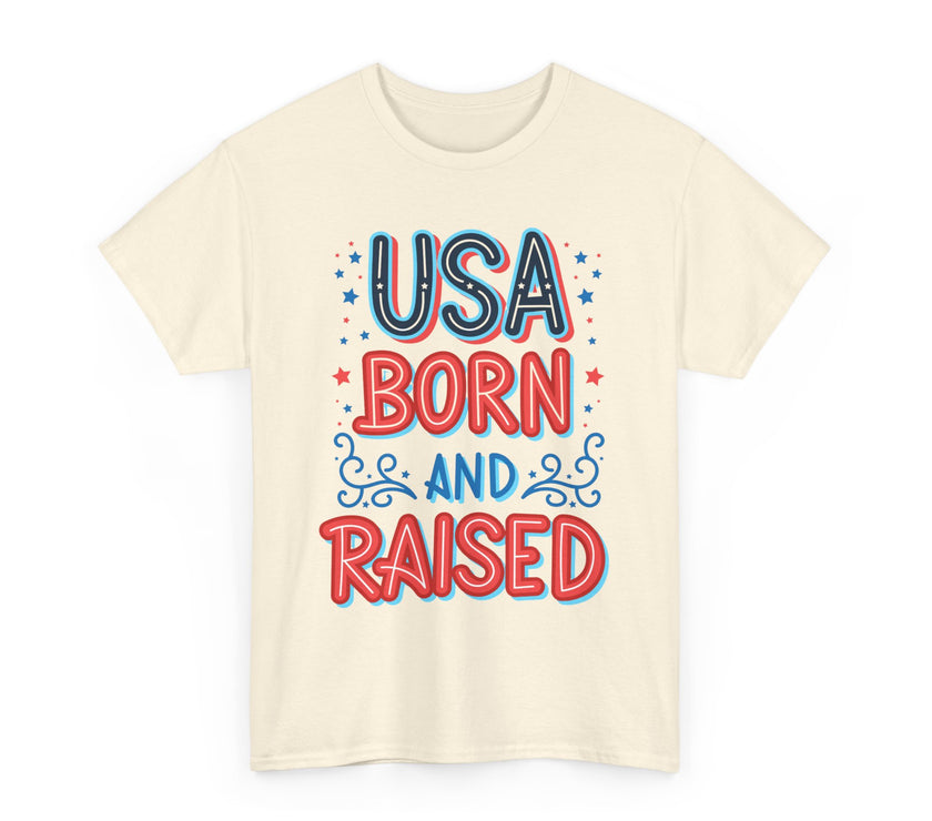 USA Born and Raised - Unisex Heavy Cotton Tee