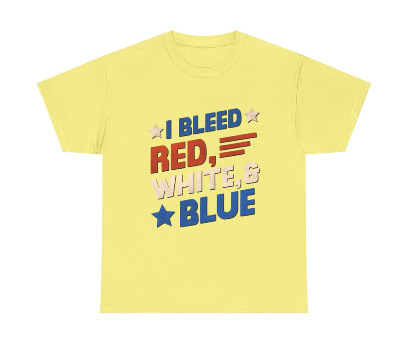 I Bleed red, blue and white - Unisex Heavy Cotton Tee