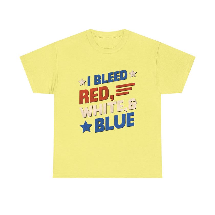 I Bleed red, blue and white - Unisex Heavy Cotton Tee