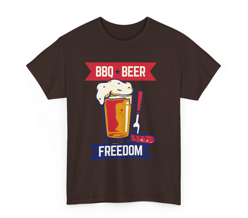 BBQ, Beer & Freedom - Unisex Heavy Cotton Tee