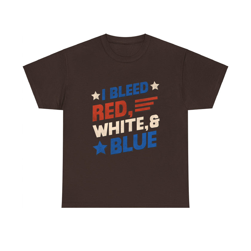 I Bleed red, blue and white - Unisex Heavy Cotton Tee