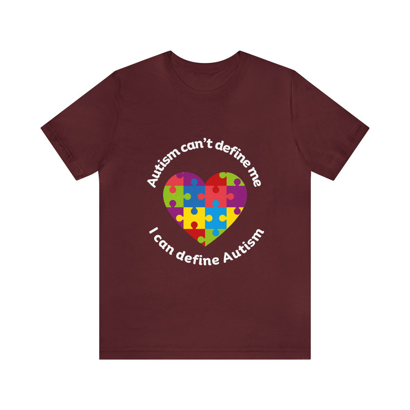 Expression Hub Autism can't define me, I can define Autism Unisex Jersey Short Sleeve Tee MTS-05