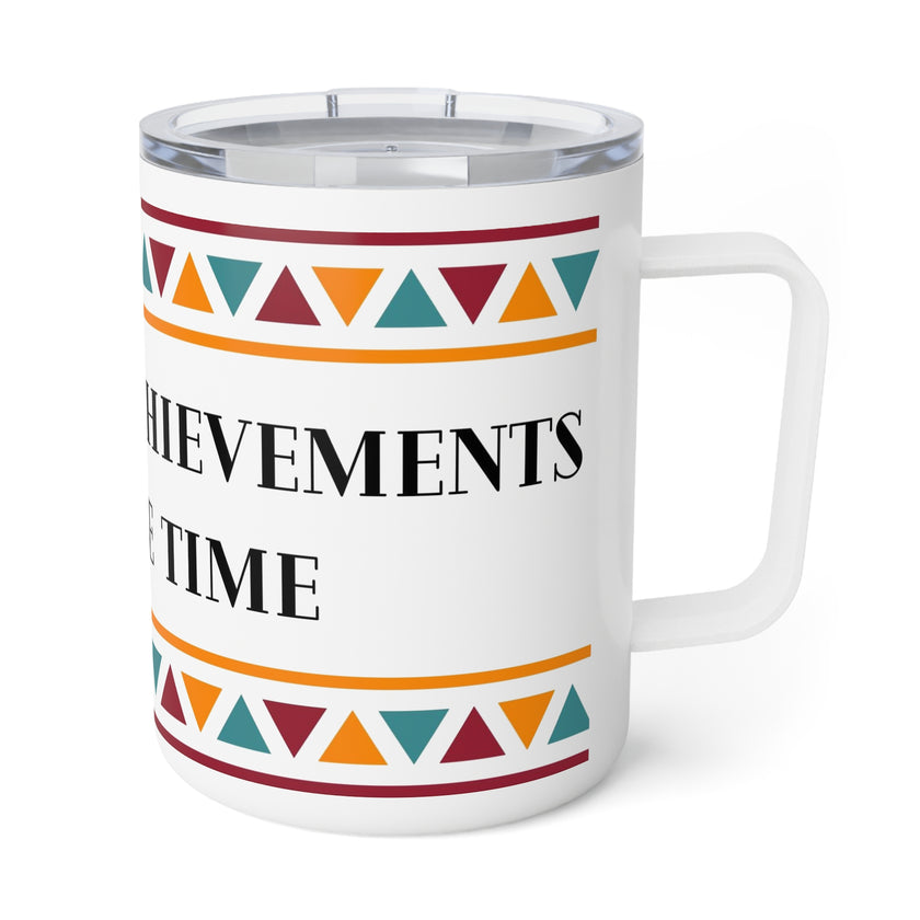 "All Great Achievements Require Time" Insulated Coffee Mug, 10oz