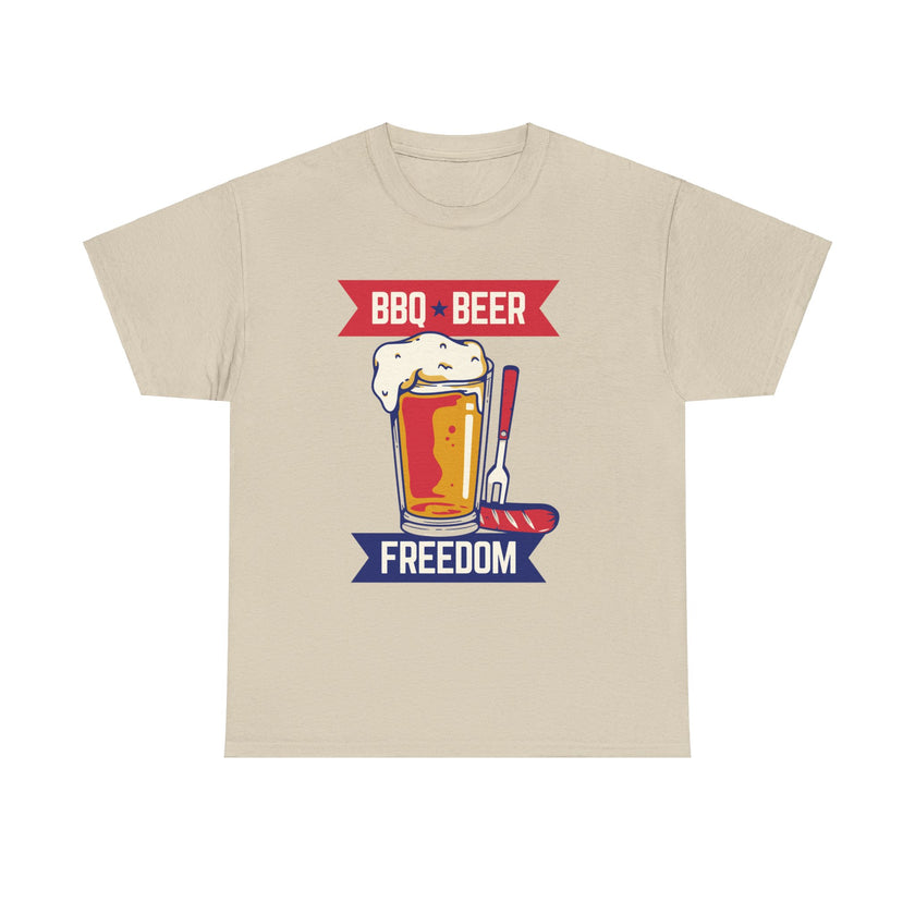 BBQ, Beer & Freedom - Unisex Heavy Cotton Tee