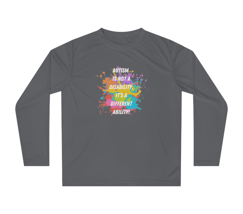 Expression Hub Autism is not a Disability, it is a different Ability" Unisex Performance Long Sleeve Shirt MTS-04