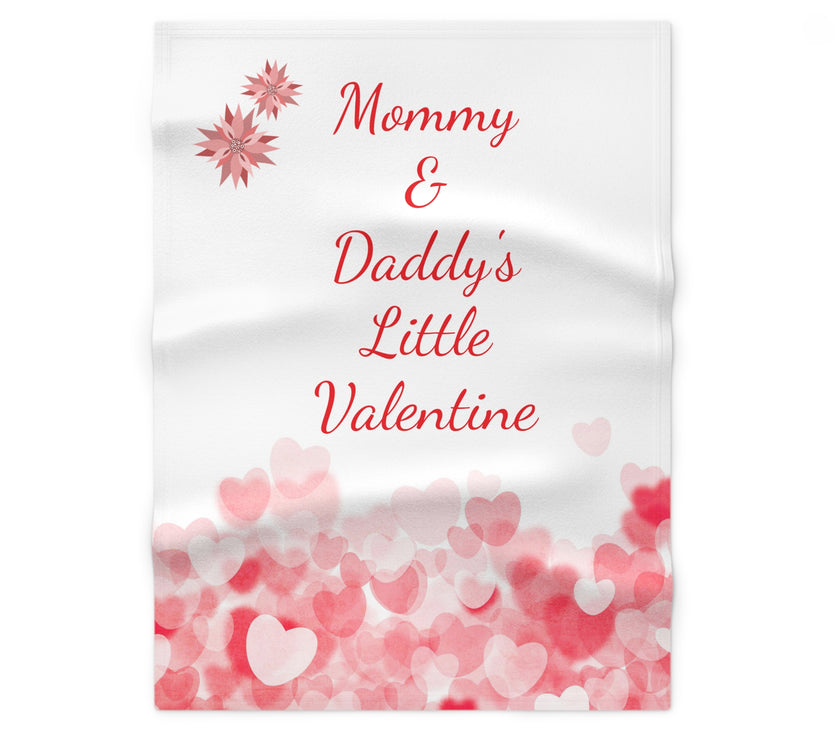 "Mommy & Daddy's Little Valentine" Soft Fleece Baby Blanket