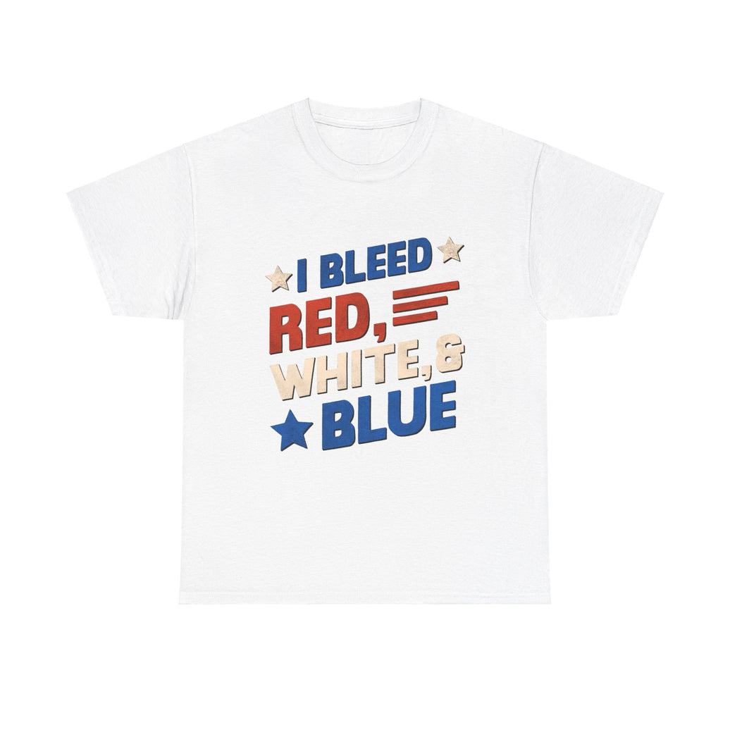 I Bleed red, blue and white - Unisex Heavy Cotton Tee