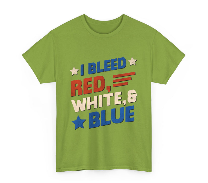 I Bleed red, blue and white - Unisex Heavy Cotton Tee