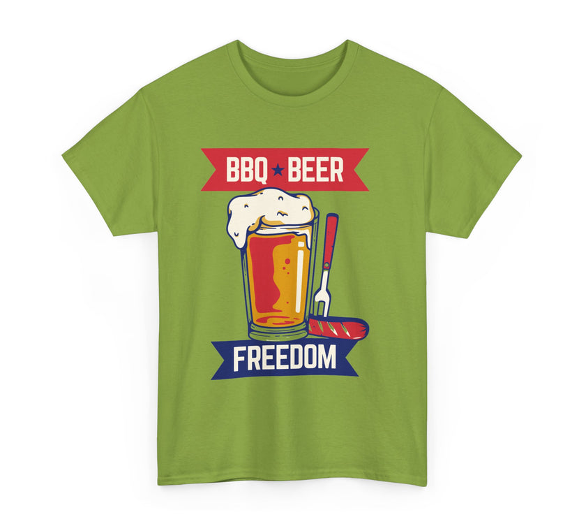 BBQ, Beer & Freedom - Unisex Heavy Cotton Tee