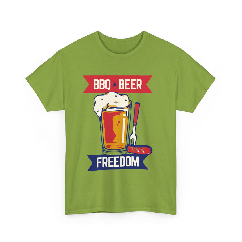 BBQ, Beer & Freedom - Unisex Heavy Cotton Tee