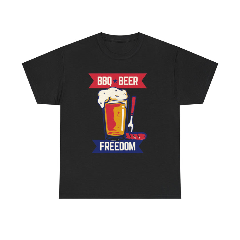 BBQ, Beer & Freedom - Unisex Heavy Cotton Tee