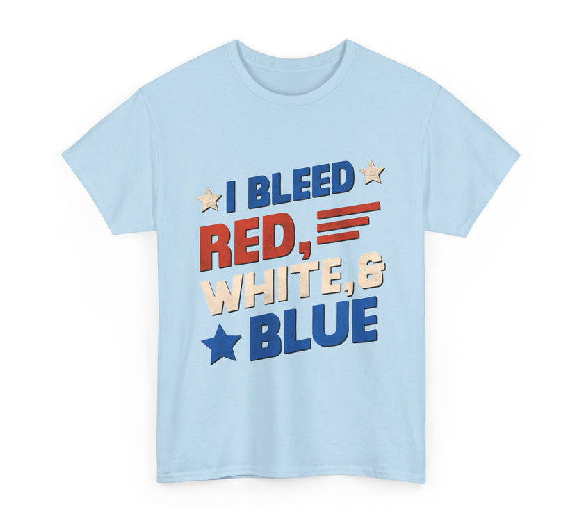 I Bleed red, blue and white - Unisex Heavy Cotton Tee