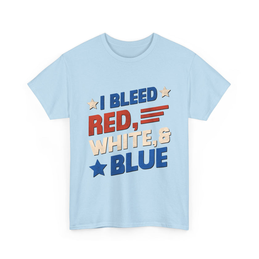 I Bleed red, blue and white - Unisex Heavy Cotton Tee