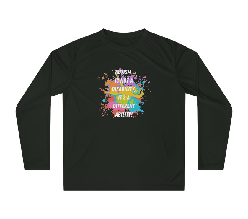 Expression Hub Autism is not a Disability, it is a different Ability" Unisex Performance Long Sleeve Shirt MTS-04