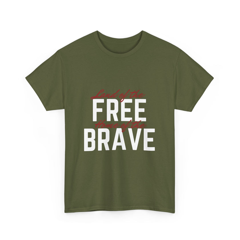 Land of the Free, Home of the Brave - Unisex Heavy Cotton Tee