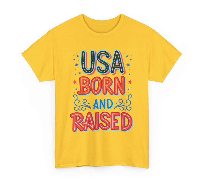 USA Born and Raised - Unisex Heavy Cotton Tee