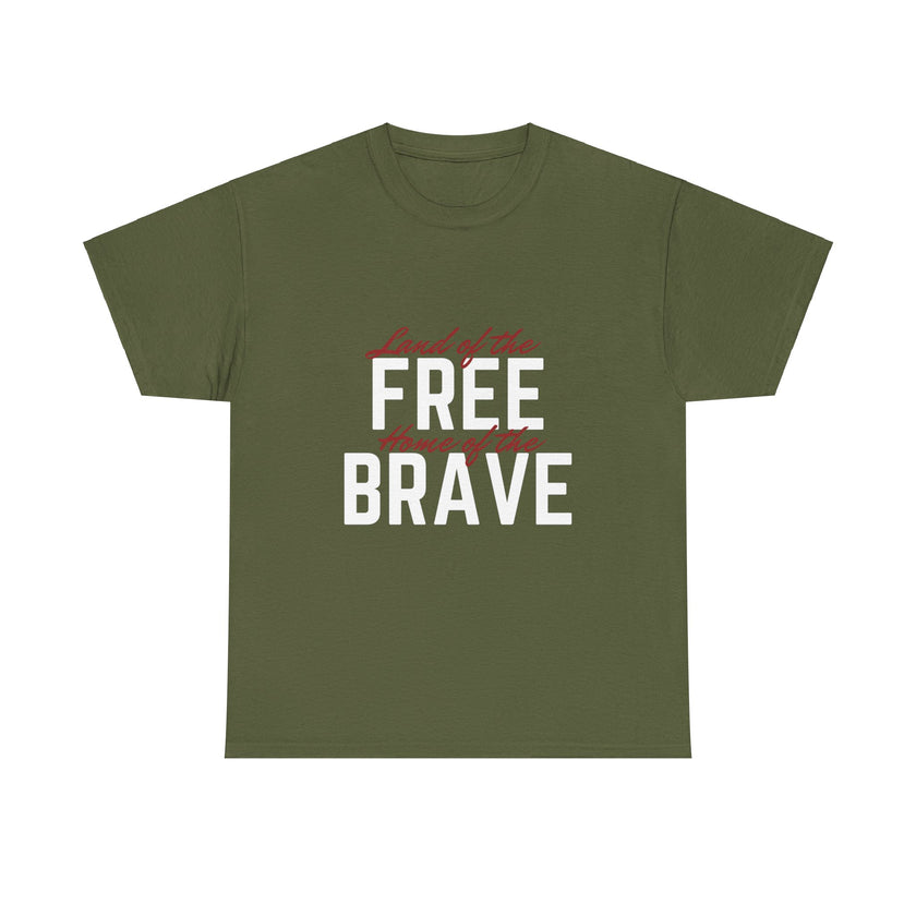 Land of the Free, Home of the Brave - Unisex Heavy Cotton Tee