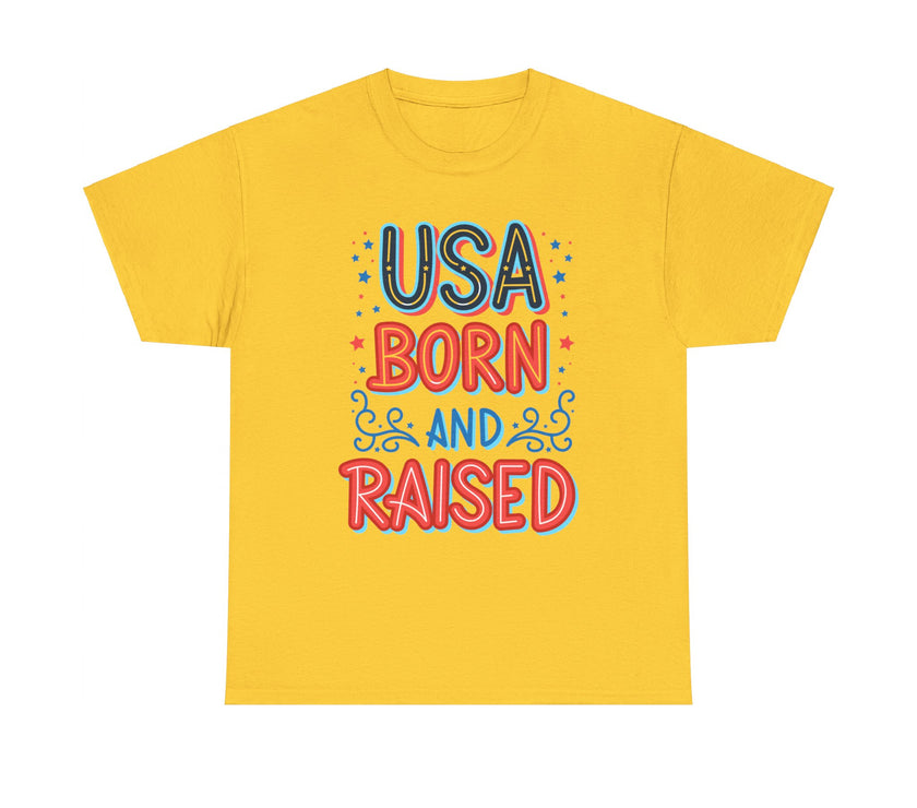 USA Born and Raised - Unisex Heavy Cotton Tee