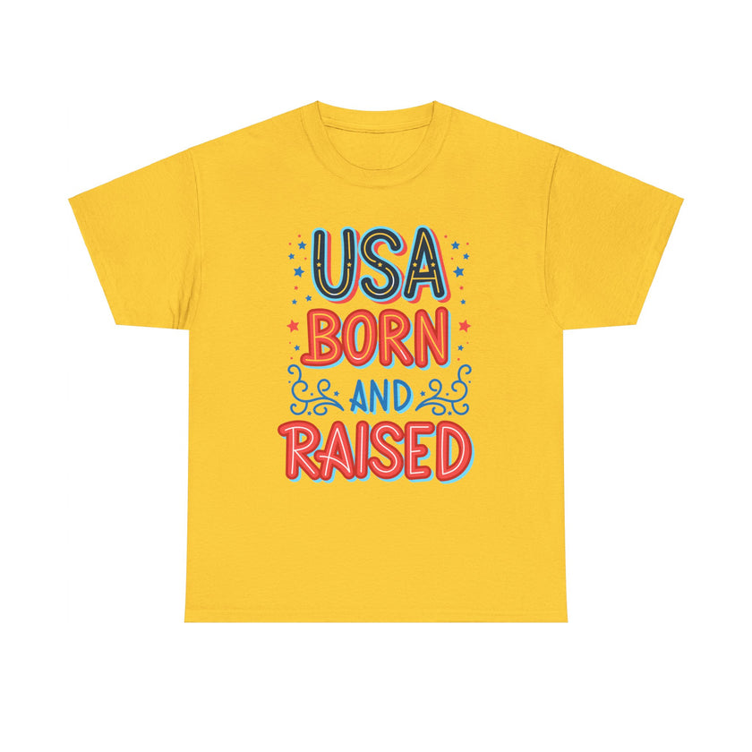 USA Born and Raised - Unisex Heavy Cotton Tee