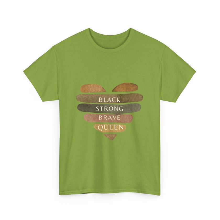 Black Strong Brave Queen - Unisex Heavy Cotton Tee