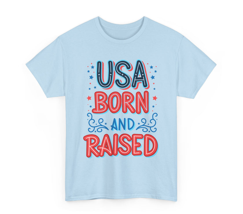 USA Born and Raised - Unisex Heavy Cotton Tee