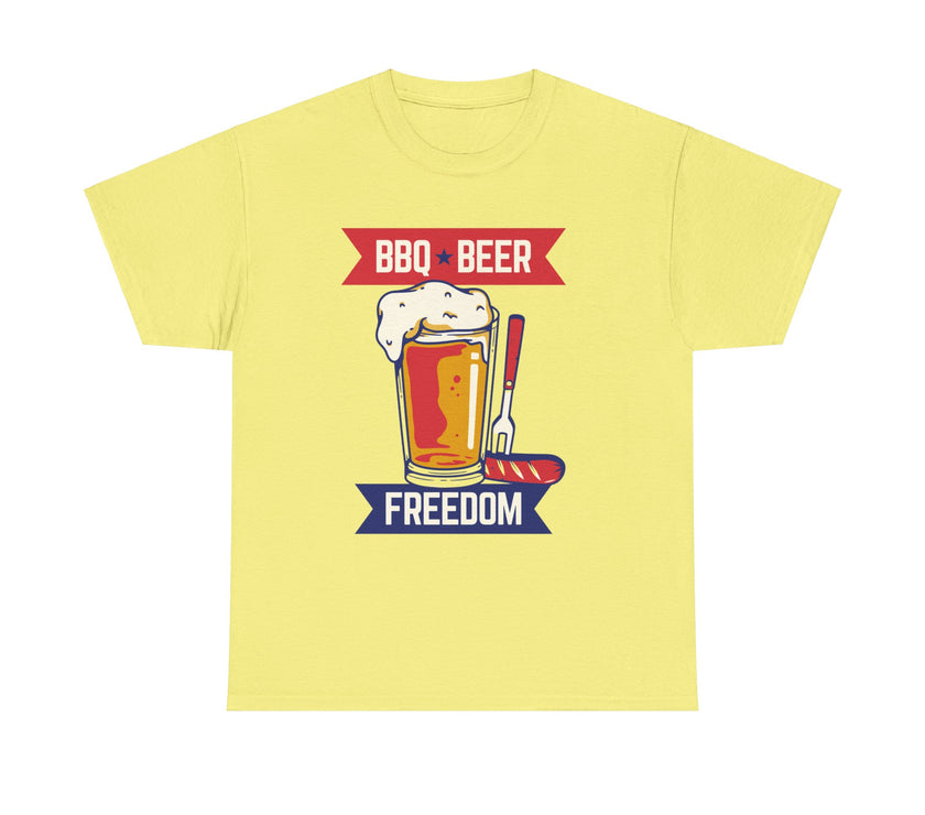 BBQ, Beer & Freedom - Unisex Heavy Cotton Tee