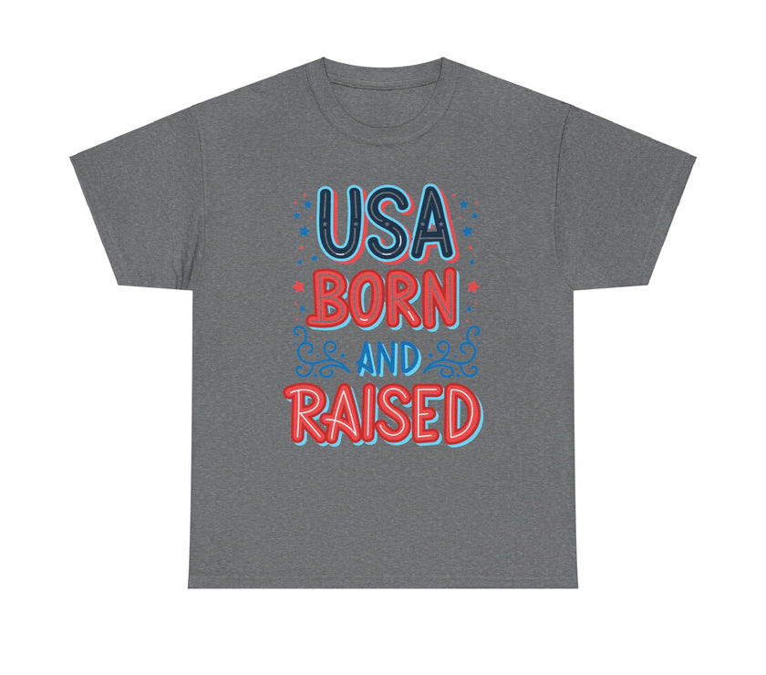 USA Born and Raised - Unisex Heavy Cotton Tee