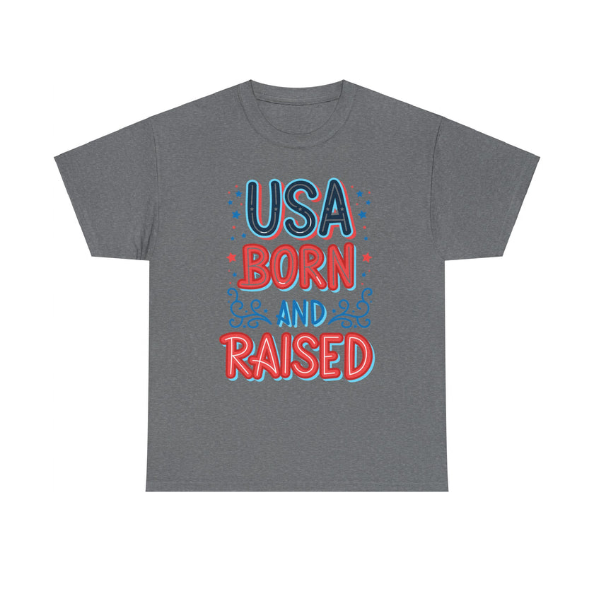 USA Born and Raised - Unisex Heavy Cotton Tee