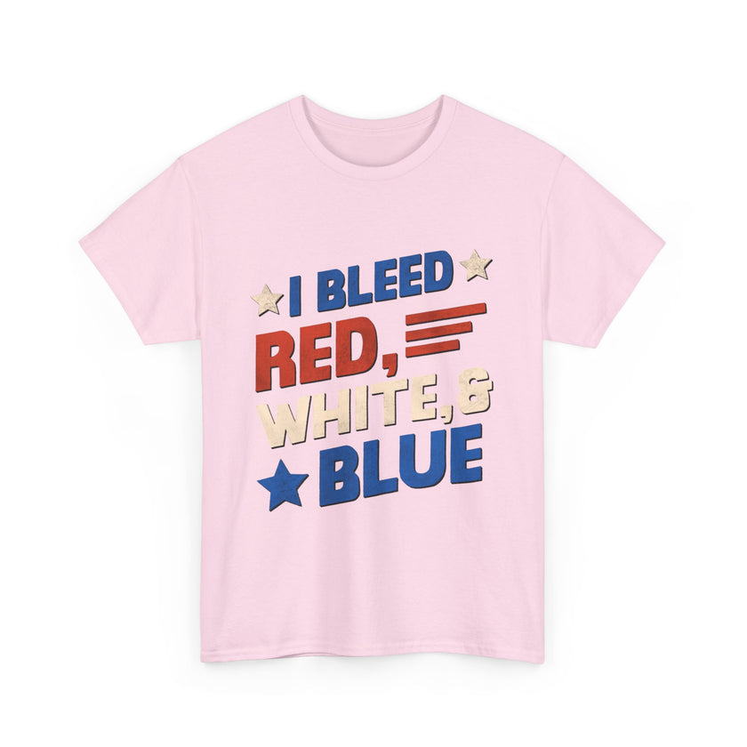 I Bleed red, blue and white - Unisex Heavy Cotton Tee