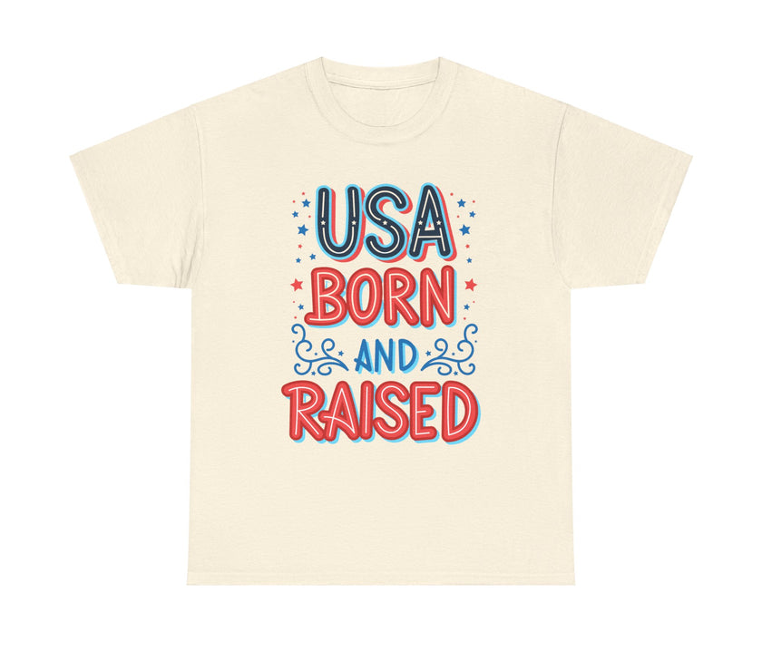 USA Born and Raised - Unisex Heavy Cotton Tee