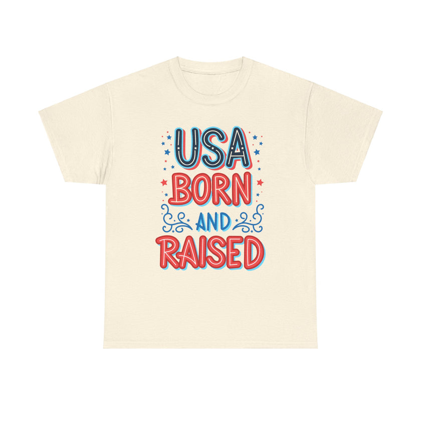 USA Born and Raised - Unisex Heavy Cotton Tee