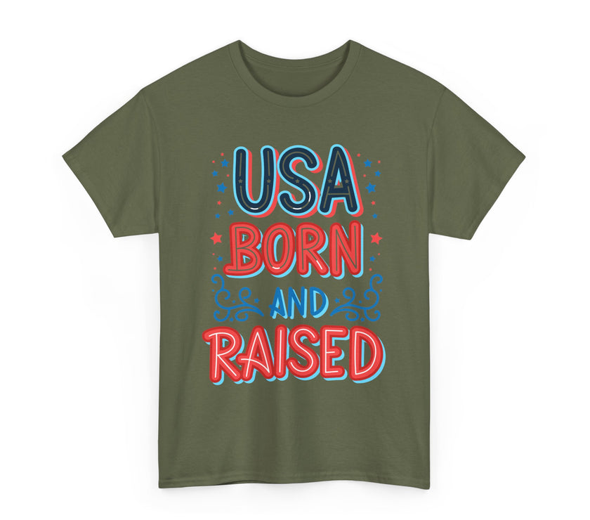 USA Born and Raised - Unisex Heavy Cotton Tee