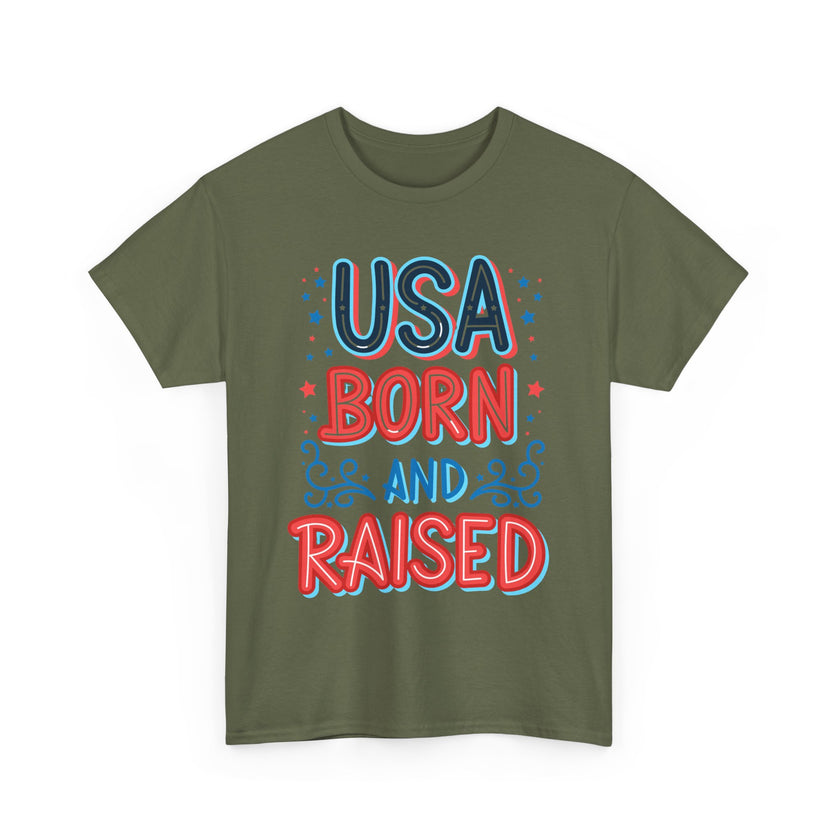 USA Born and Raised - Unisex Heavy Cotton Tee