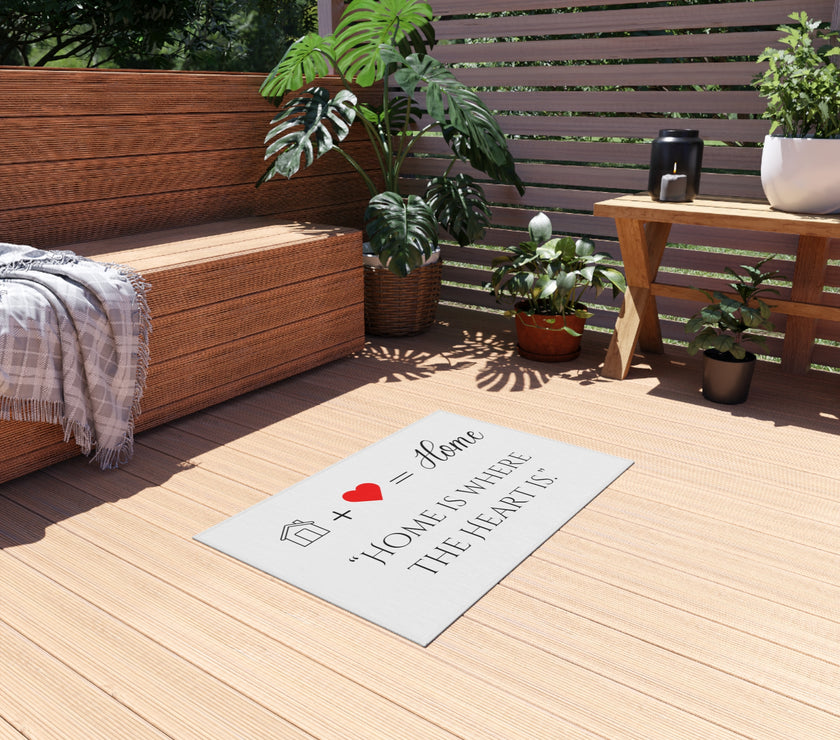 "Home is where the Heart is" Outdoor Rug