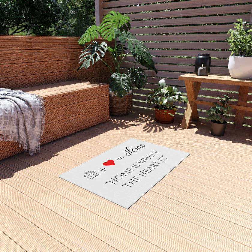 "Home is where the Heart is" Outdoor Rug