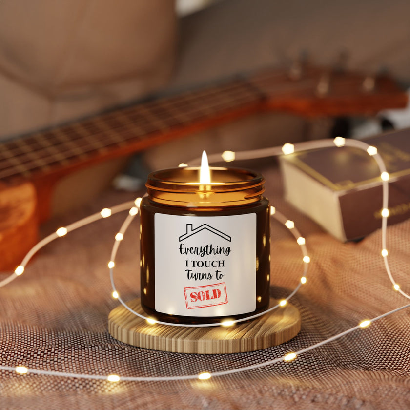 Everything I Touch Turns To Sold - Scented Soy Candle (Multi-Size, Amber Jar)