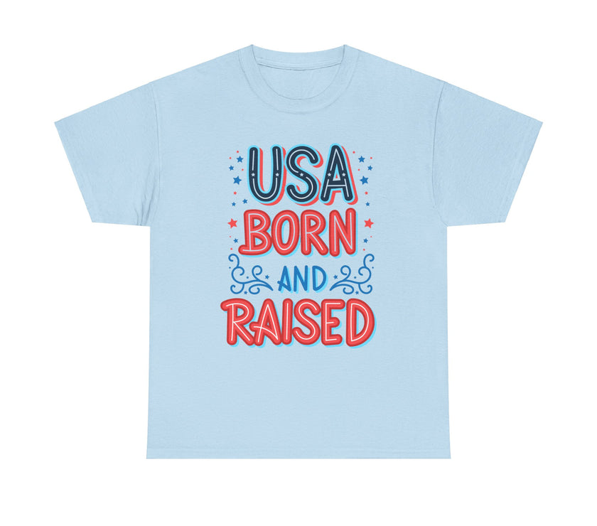 USA Born and Raised - Unisex Heavy Cotton Tee