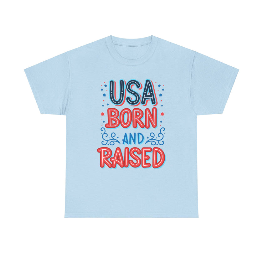 USA Born and Raised - Unisex Heavy Cotton Tee