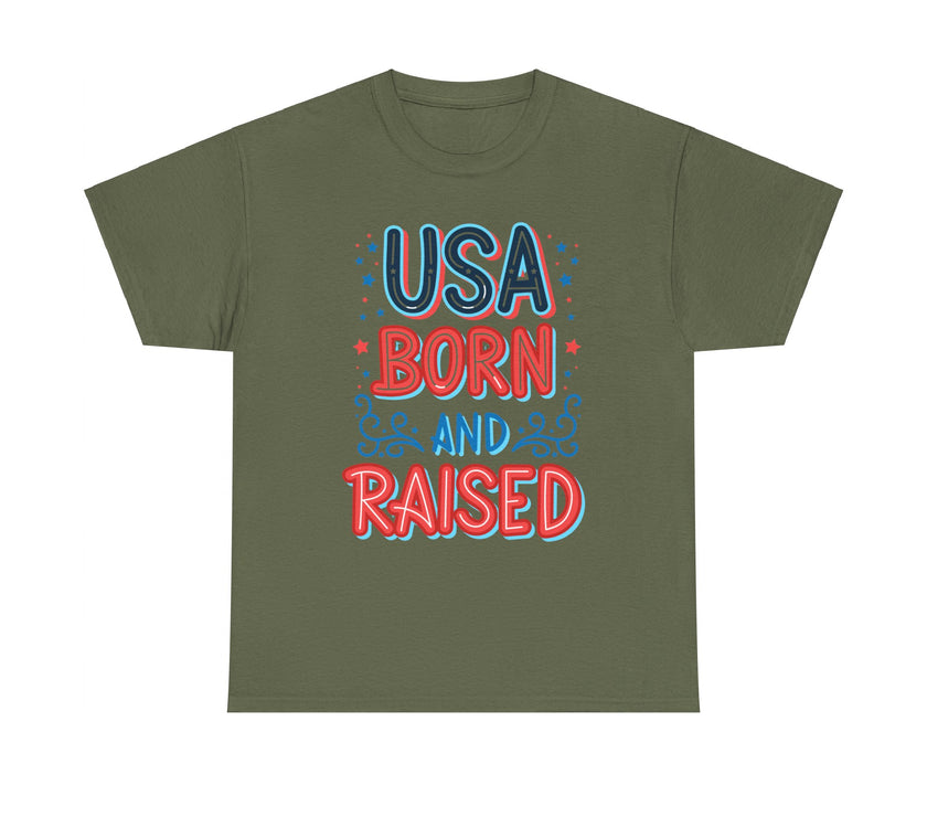 USA Born and Raised - Unisex Heavy Cotton Tee