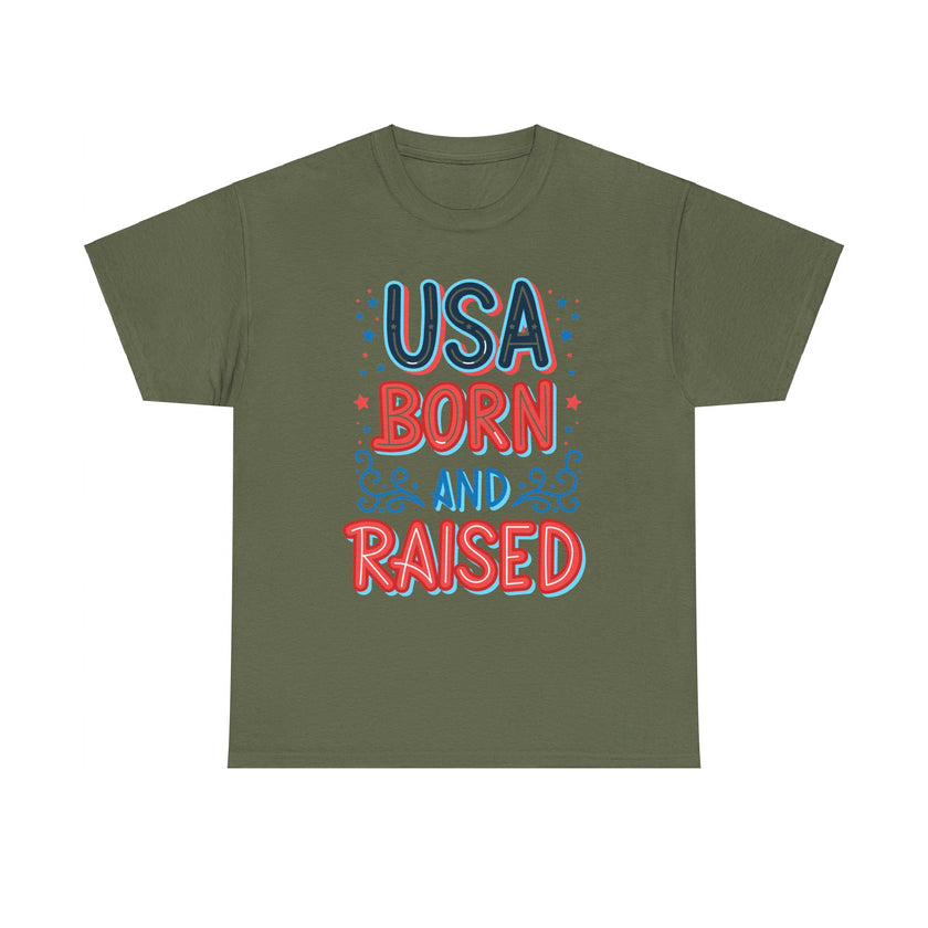 USA Born and Raised - Unisex Heavy Cotton Tee